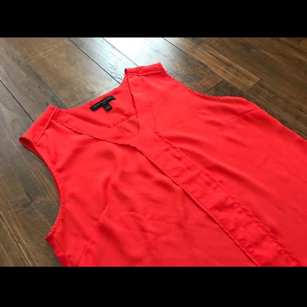Banana Republic Blouse Red Chiffon